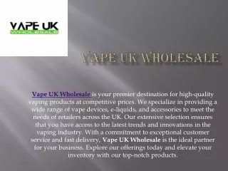 Vape UK Wholesale