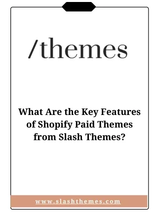 What Are the Key Features of Shopify Paid Themes from Slash Themes
