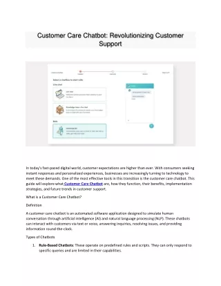 customer care chatbot revolutionizing customer