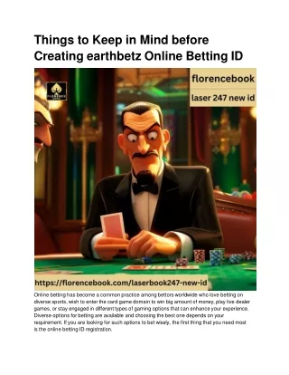 Things to Keep in Mind before Creating earthbetz Online Betting ID