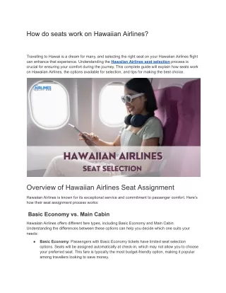 How do seats work on Hawaiian Airlines_
