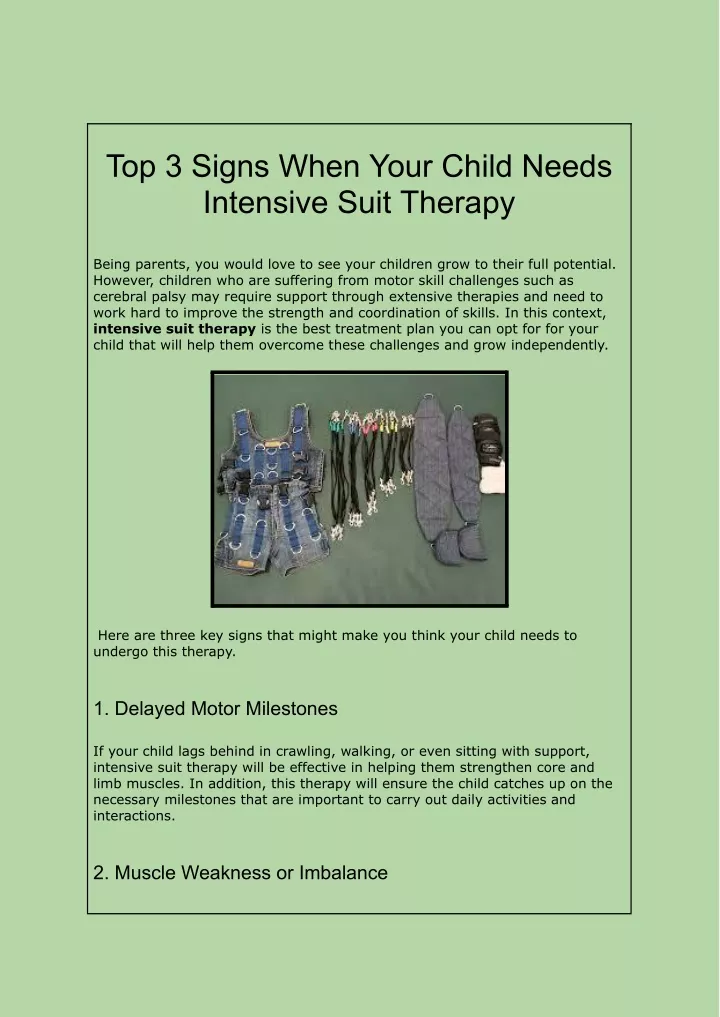 top 3 signs when your child needs intensive suit