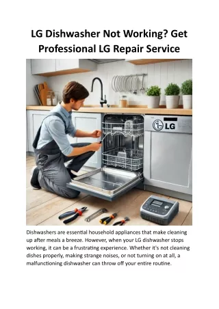 LG Dishwasher Not WorkingGet Professional LG Repair Service