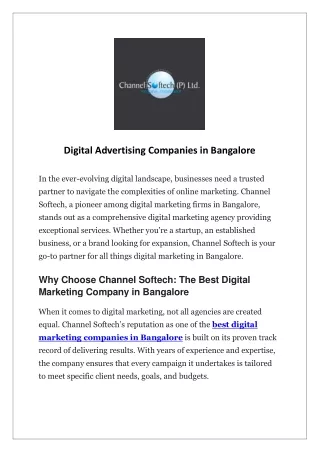 Digital Advertising Companies in Bangalore