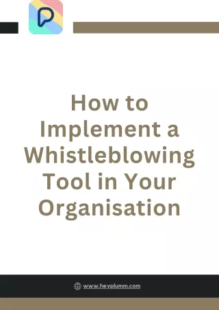 how to implement a whistleblowing tool in your