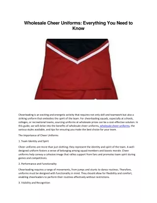 wholesale cheer uniforms everything you need