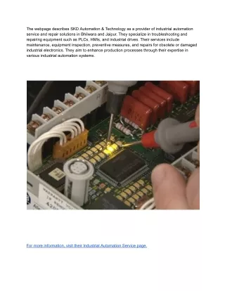 Industrial Automation Service Repair Cost