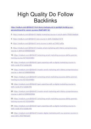 HIGH QUALITY BACKLINKS