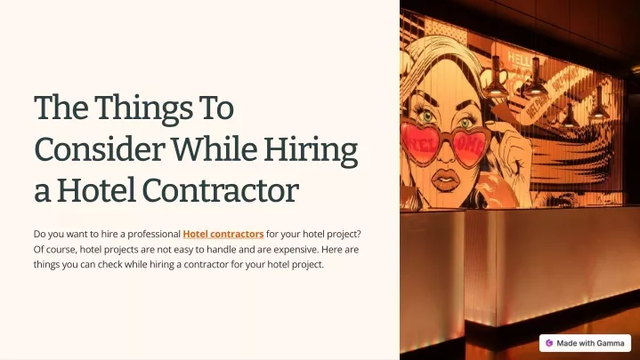 the things to consider while hiring a hotel