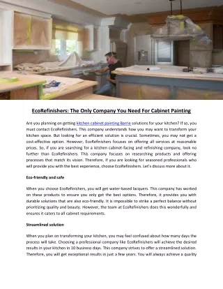 ecorefinishers the only company you need