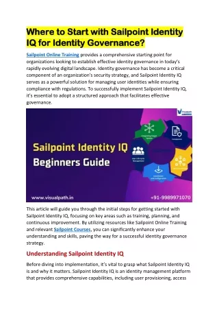 Sailpoint Online Training | Best Sailpoint Course