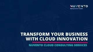 Cloud Consulting Services - Nuvento