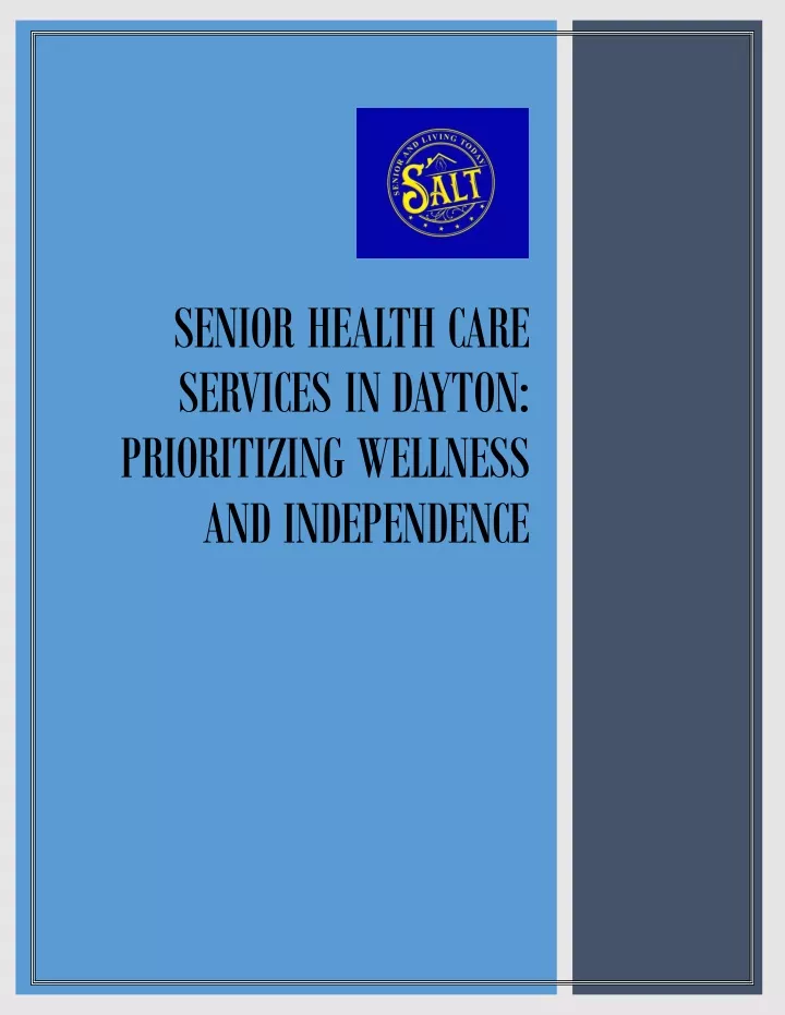 senior health care services in dayton