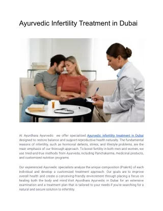 Ayurvedic Infertility Treatment in Dubai