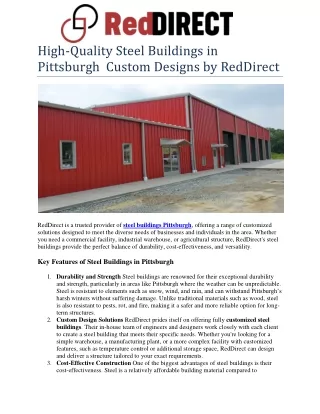 High-Quality Steel Buildings in Pittsburgh  Custom Designs by RedDirect