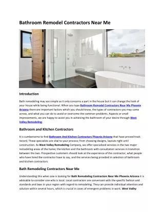 Bathroom Remodel Contractors Near Me