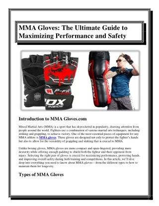 MMA Gloves The Ultimate Guide to Maximizing Performance and Safety