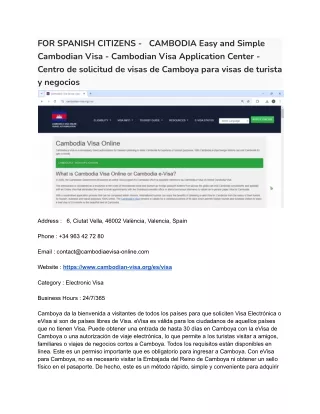 26 FOR SPANISH CITIZENS -   CAMBODIA Easy and Simple Cambodian Visa - Cambodian Visa Application Center - Centro de soli