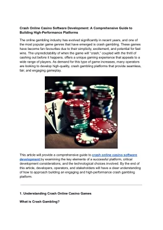 crash online casino software development