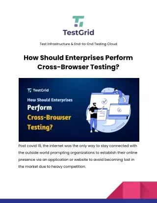test infrastructure end to end testing cloud