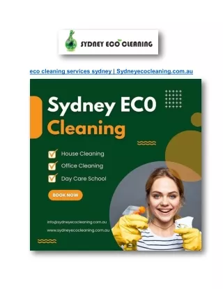 eco cleaning services sydney | Sydneyecocleaning.com.au