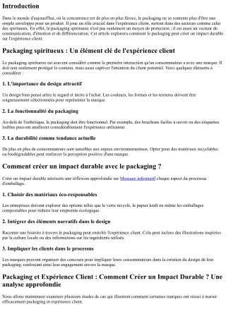 Packaging et Expérience Client : Comment Créer un Impact Durable ?