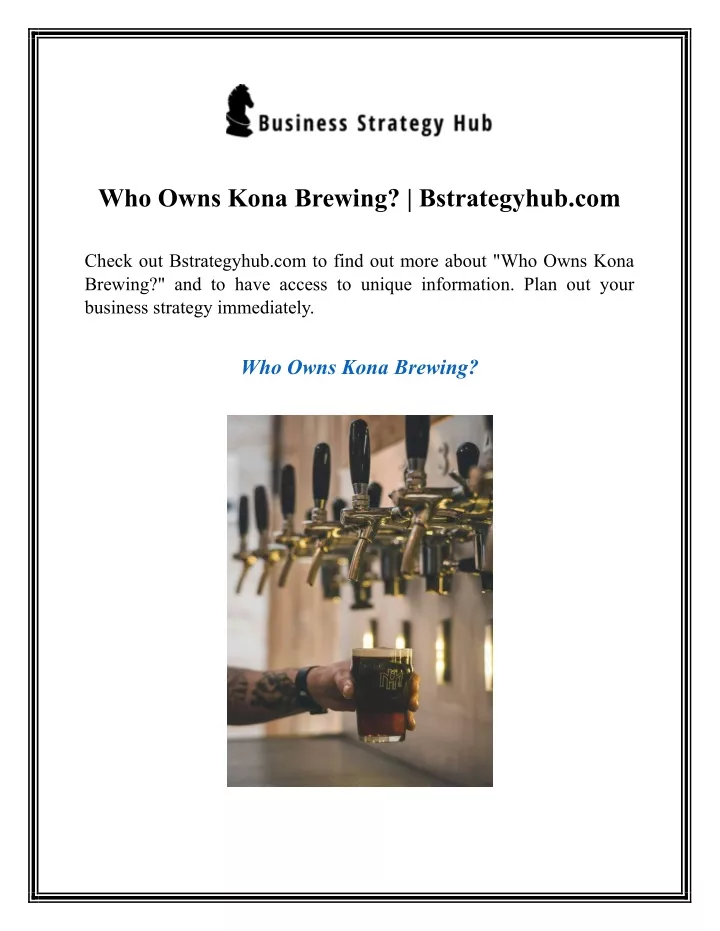 who owns kona brewing bstrategyhub com