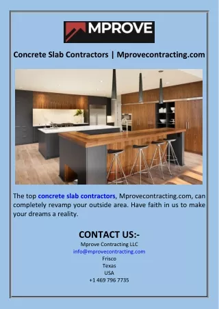 Concrete Slab Contractors  Mprovecontracting.com