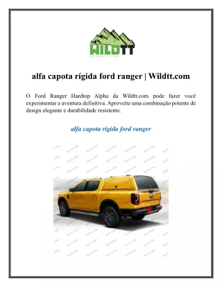 alfa capota rígida ford ranger  Wildtt.com