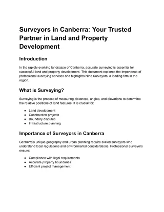 surveyors in canberra your trusted partner