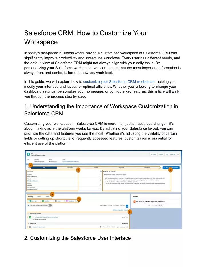 salesforce crm how to customize your workspace