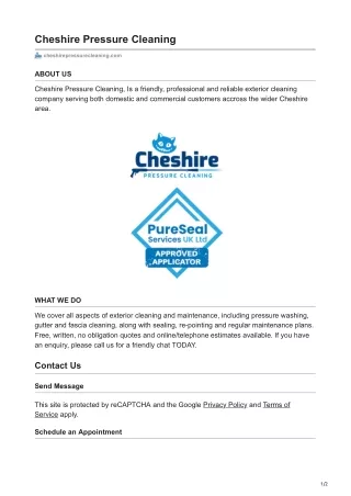 cheshire pressure cleaning