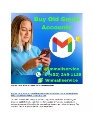 Buy Old Gmail Accounts Aged & PVA Gmail Accounts (2)