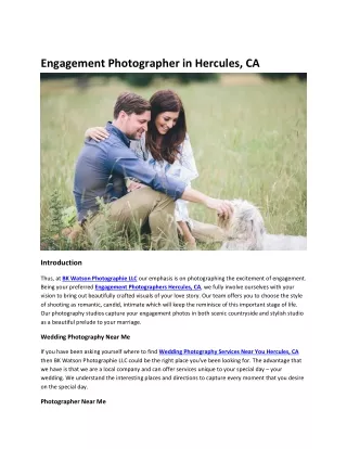 Engagement Photographer In Hercules
