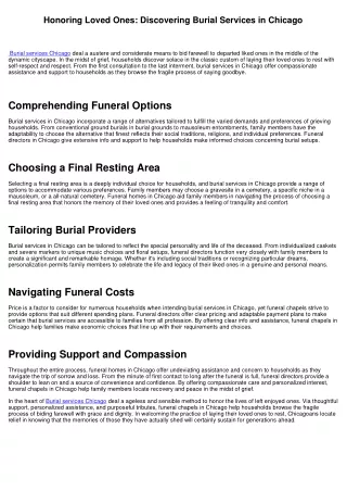 Recognizing Loved Ones: Exploring Interment Solutions in Chicago