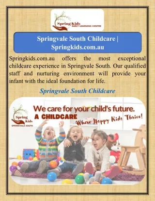 Springvale South Childcare   Springkids.com.au