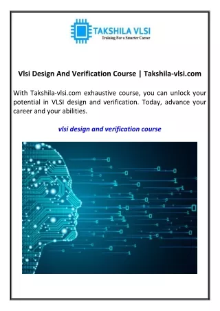 vlsi design and verification course takshila vlsi
