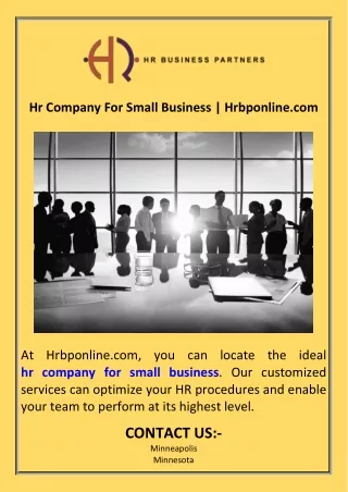 Hr Company For Small Business  Hrbponline.com