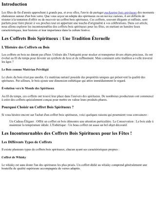 Les Incontournables des Coffrets bois spiritueux pour les Fêtes !