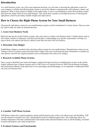 How to Choose the Right Phone System for Your Small Business