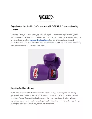 Achieve Peak Performance with YOKKAO Premium Boxing Gloves