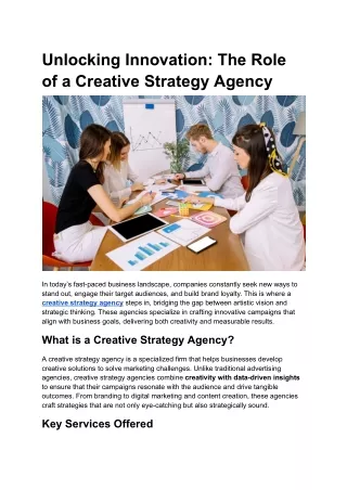 Unlocking Innovation_ The Role of a Creative Strategy Agency