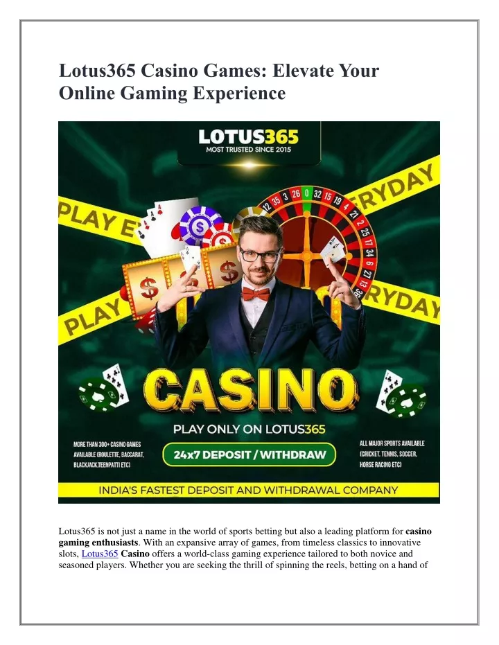 lotus365 casino games elevate your online gaming