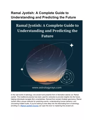 ramal jyotish a complete guide to understanding