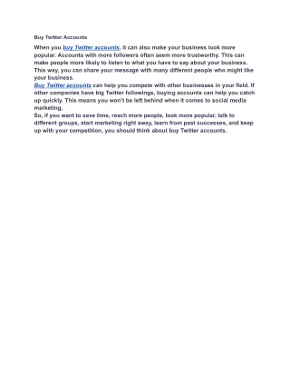 Buy Twitter Accounts