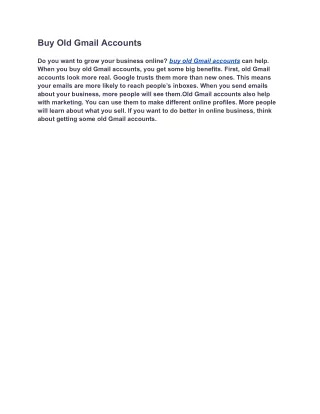Buy Old Gmail Accounts