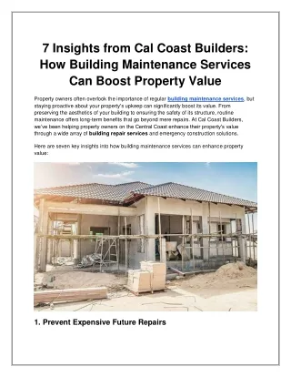 7 insights from cal coast builders how building