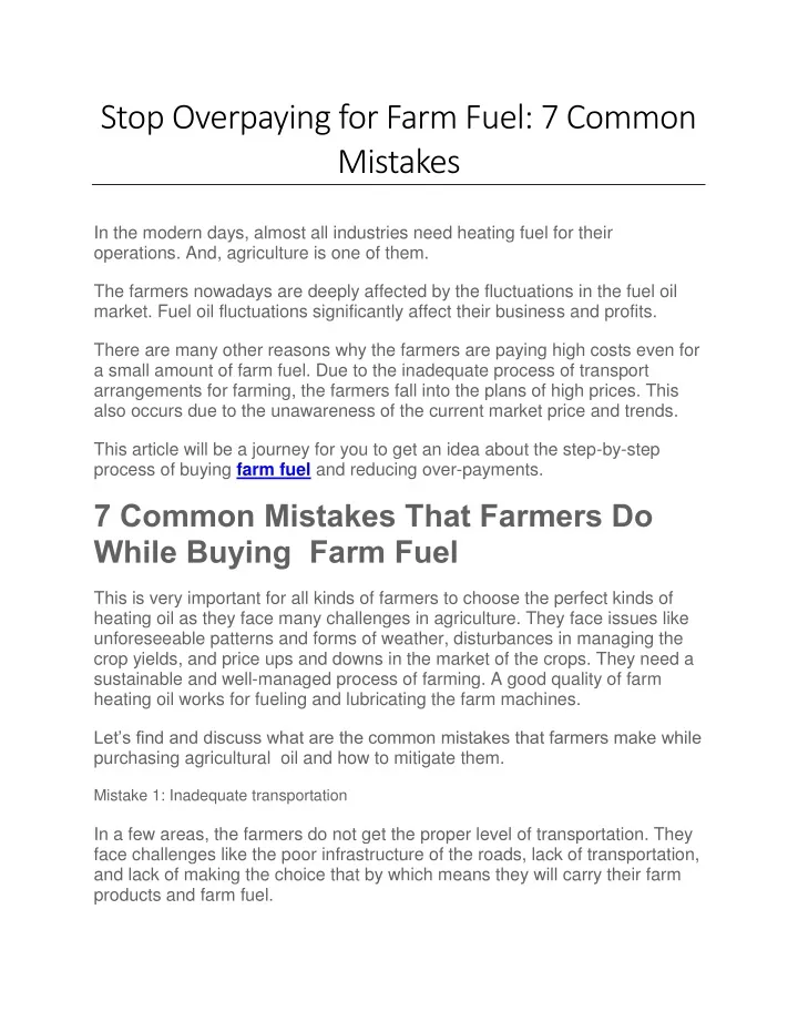 stop overpaying for farm fuel 7 common mistakes