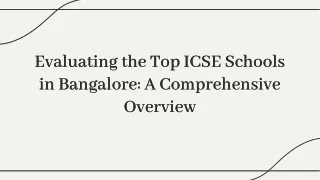 evaluating the top icse schools in bangalore