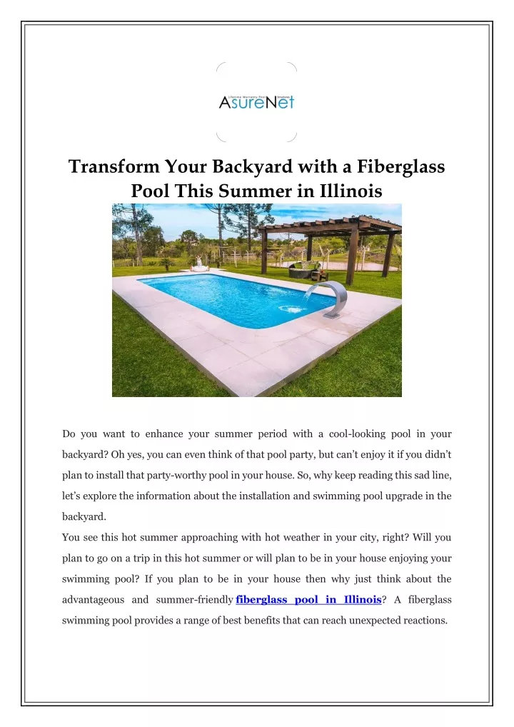 transform your backyard with a fiberglass pool